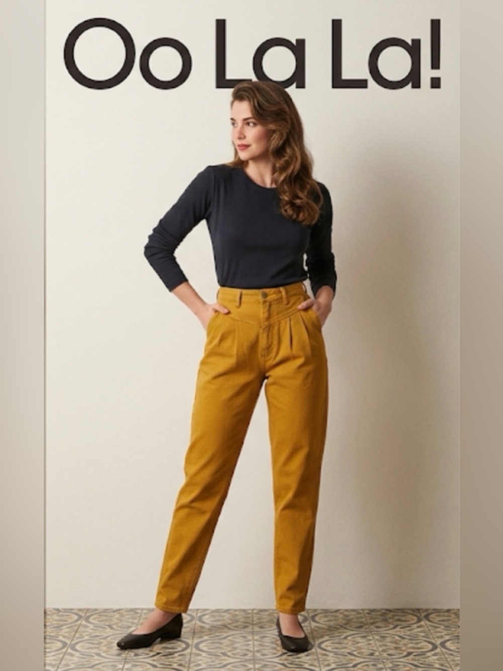 Vtg 80s SASSON Pleated High Waisted Jeans - Made in Japan - Ochre - Rare